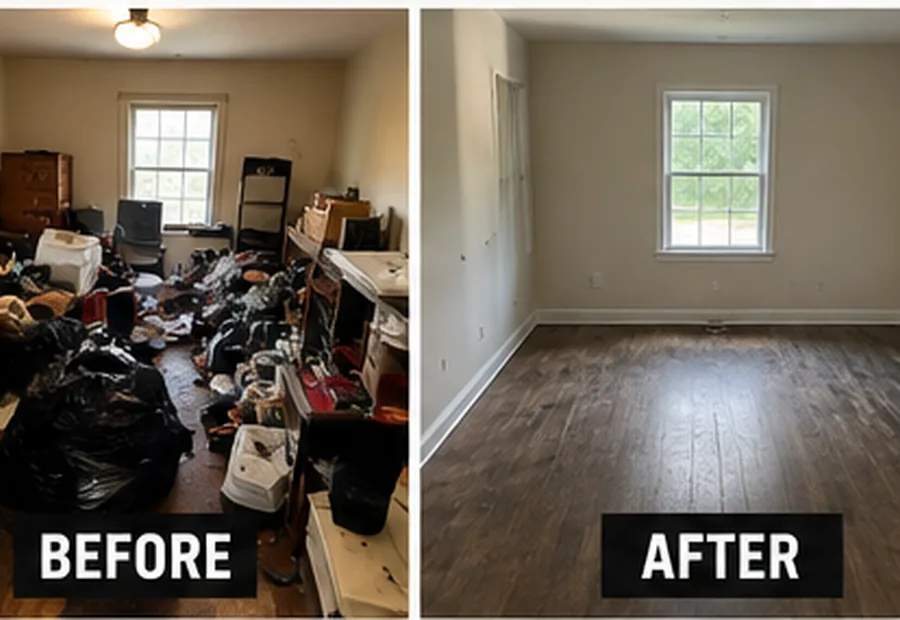 Room cleanout before and after